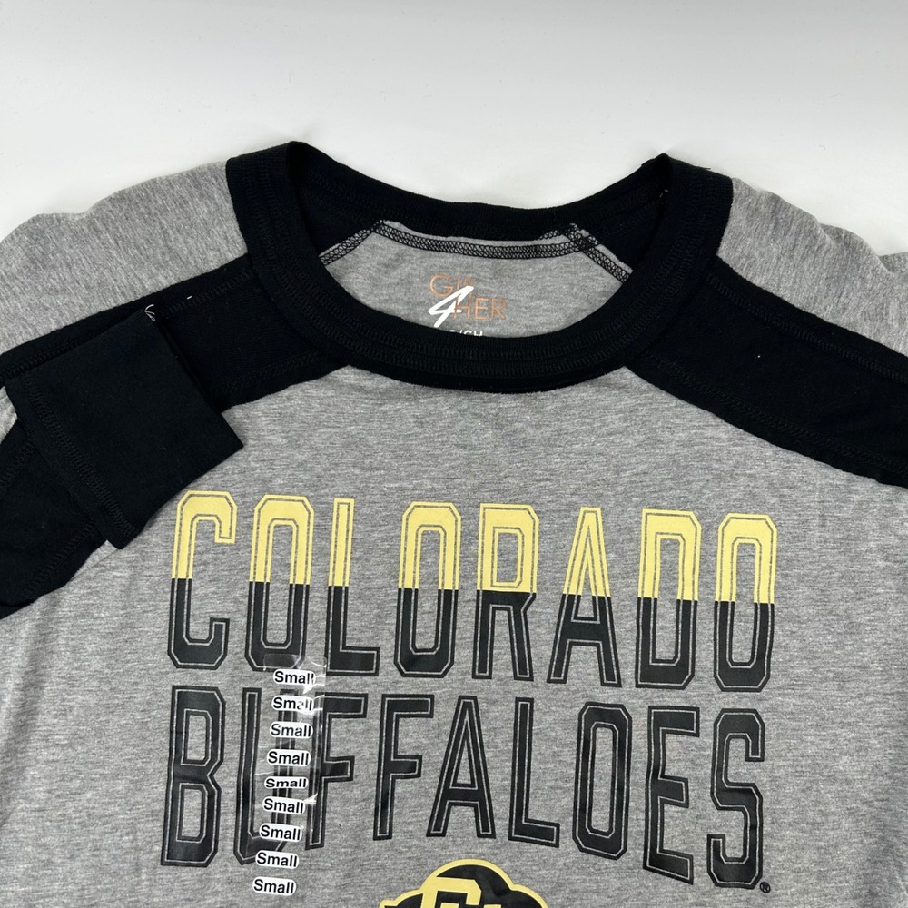 G-III 4Her Colorado Buffaloes Tee Womens Small Grey Smash LS NWT NCAA Fan Gear